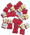 25 11mm Side Drilled Matte Red AB Butterfly Beads